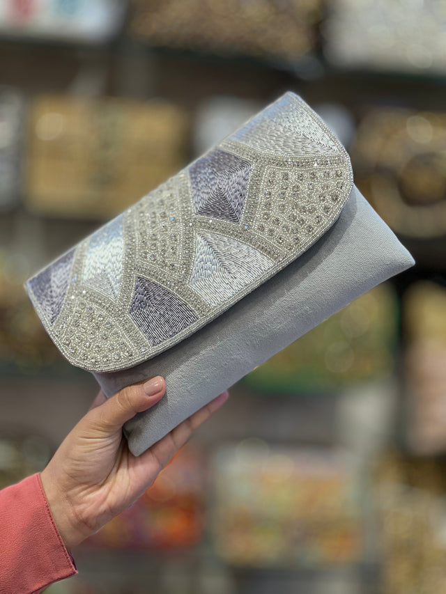 Handcrafted Sliver Crystal Purse