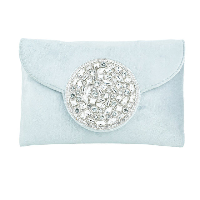 Silver Handcrafted Authentic Jute Crystal Embellished Handbags