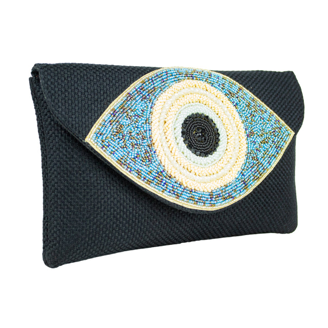Black Handcrafted Crystal Embellished Jute Handbags