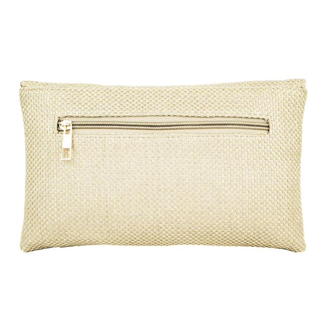 Brown Handcrafted Crystal Jute Handbags