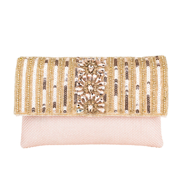 Rose Handcrafted Authentic Jute Crystal Embellished Handbags