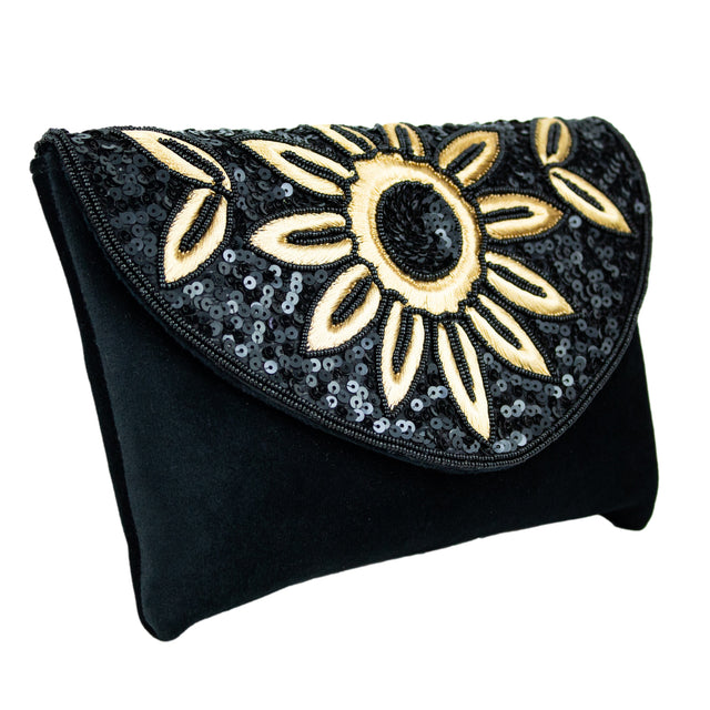 Handmade Nasira Black Clutch Bag