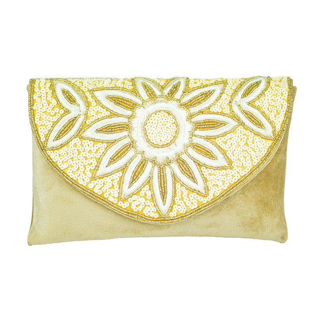 Handmade Nasira Gold Clutch Bag