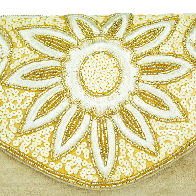 Handmade Nasira Gold Clutch Bag