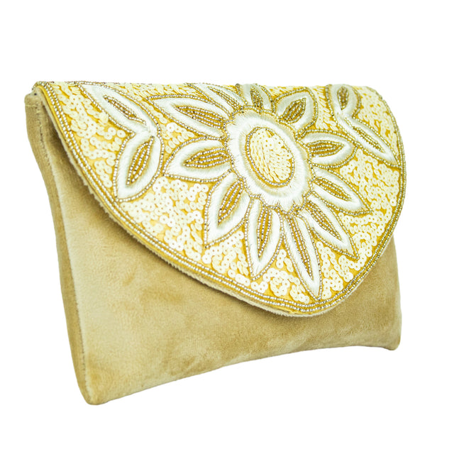 Handmade Nasira Gold Clutch Bag