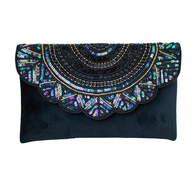 Handmade Fatima Black Clutch Bag
