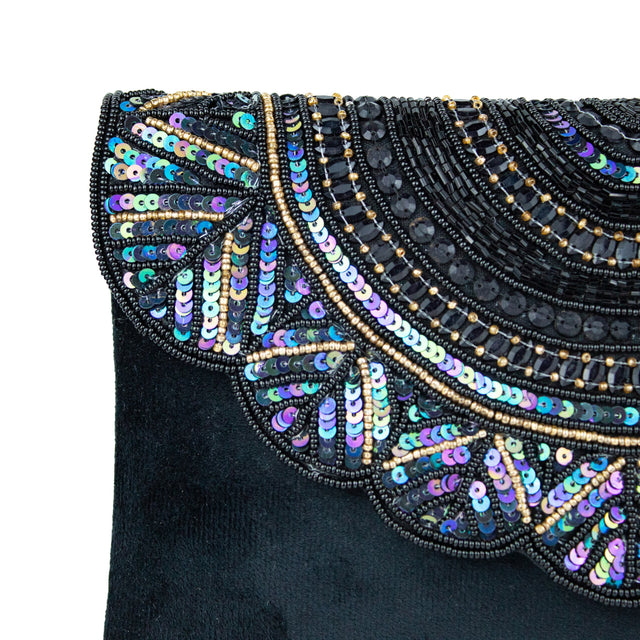 Handmade Fatima Black Clutch Bag