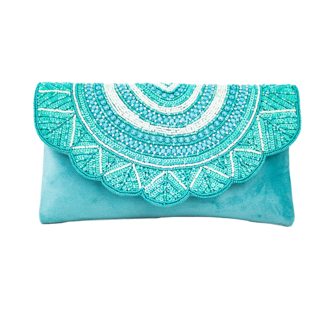 Handmade Fatima Light Blue Clutch Bag