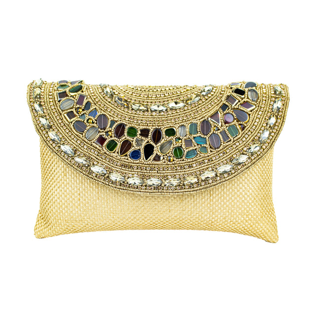 Handmade Samiya Gold Clutch Bag