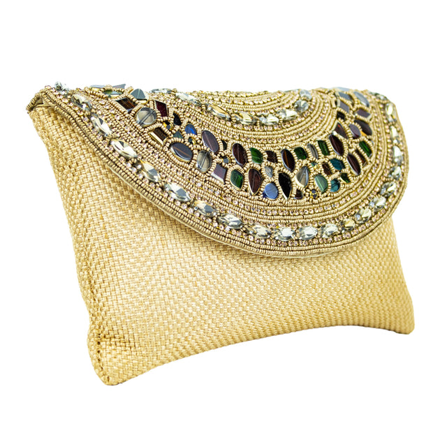 Handmade Samiya Gold Clutch Bag