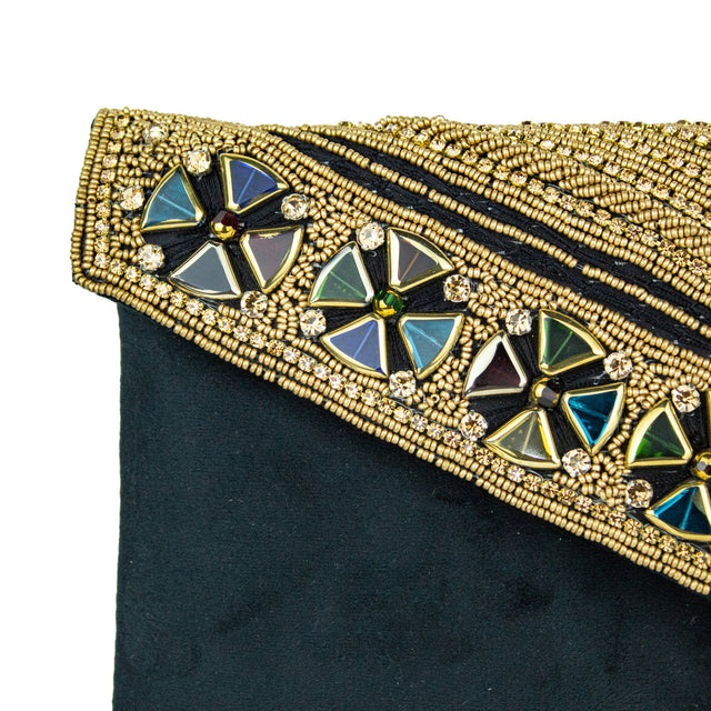 Handmade Hoor Black Clutch Bag