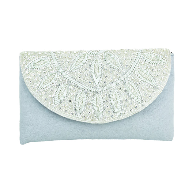 Silver Handcrafted Authentic Jute Crystal Embellished Handbags