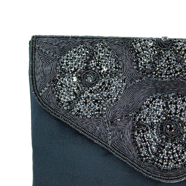 Handmade Isra Black Clutch Handbag