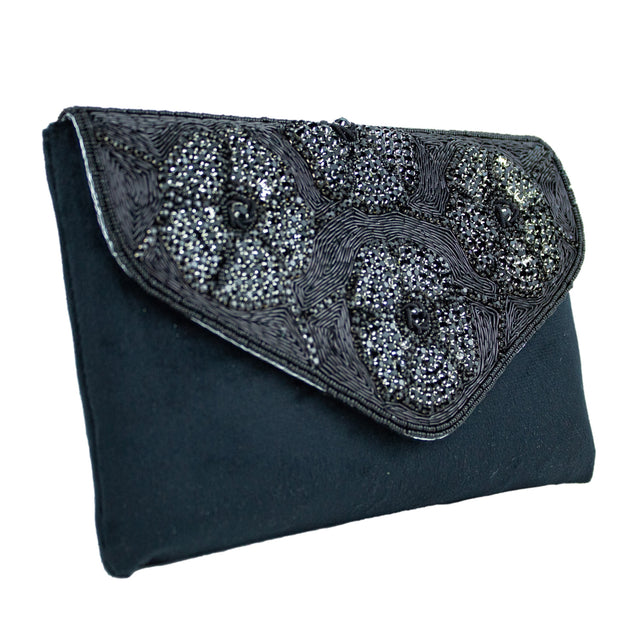 Handmade Isra Black Clutch Handbag