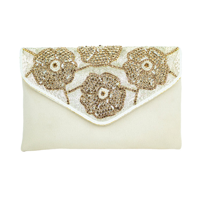 Handmade Isra Cream Clutch Handbag