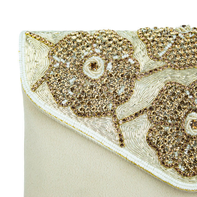 Handmade Isra Cream Clutch Handbag
