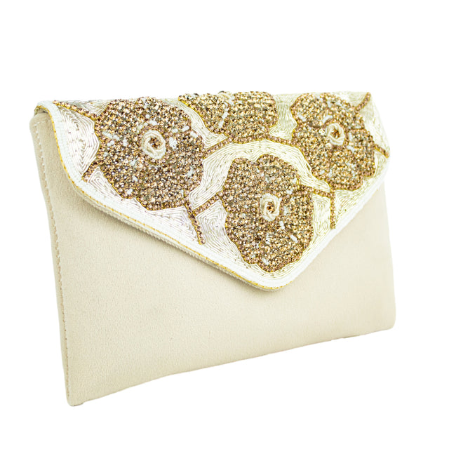 Handmade Isra Cream Clutch Handbag