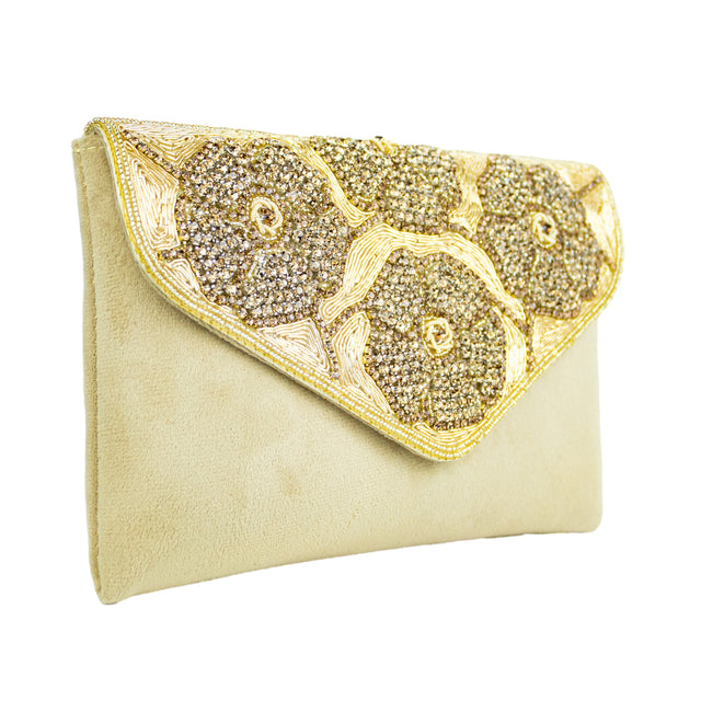 Handmade Isra Gold Clutch Handbag