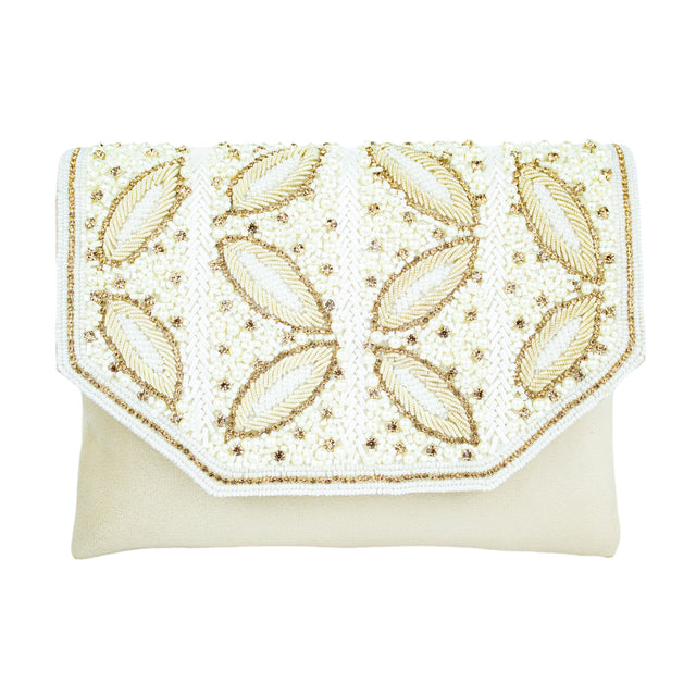 Handmade Jannah Cream Clutch Handbag