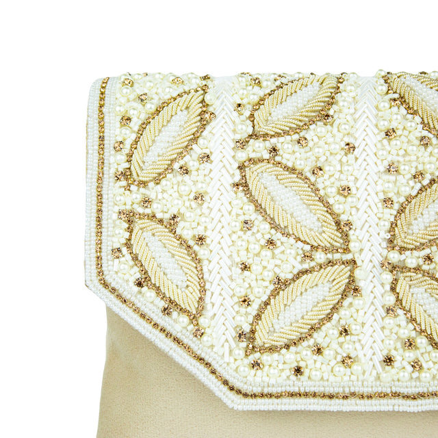 Handmade Jannah Cream Clutch Handbag