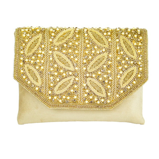 Handmade Jannah Gold Clutch Handbag