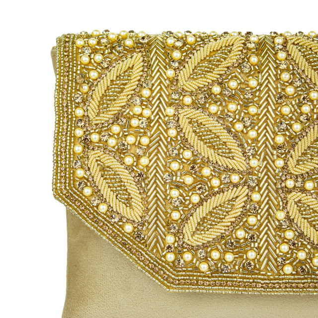 Handmade Jannah Gold Clutch Handbag