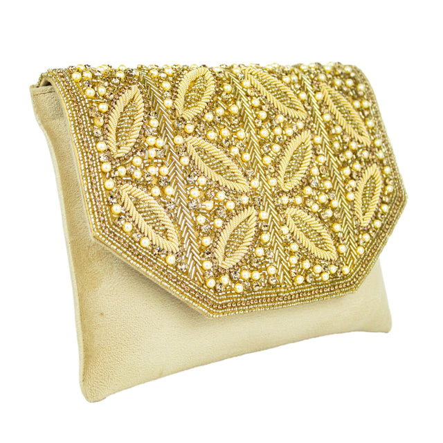 Handmade Jannah Gold Clutch Handbag