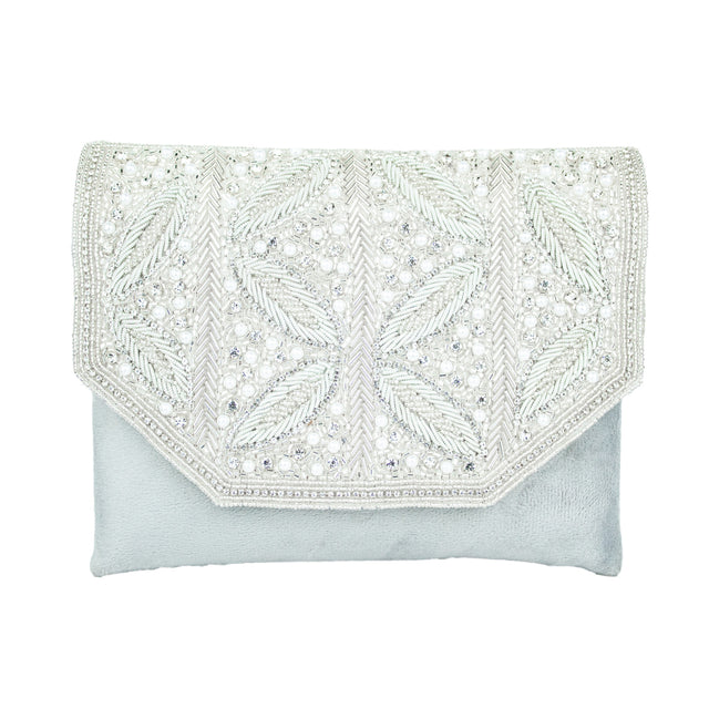 Handmade Jannah Silver Clutch Handbag