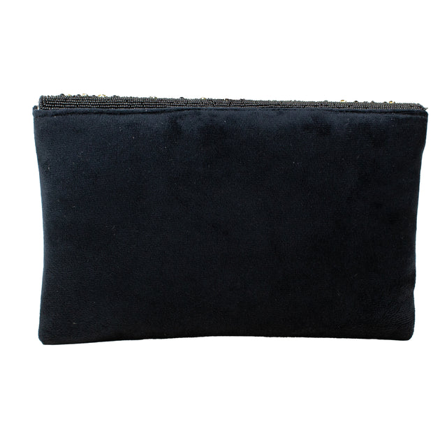 Black Handcrafted Crystal Embellished Jute Handbags