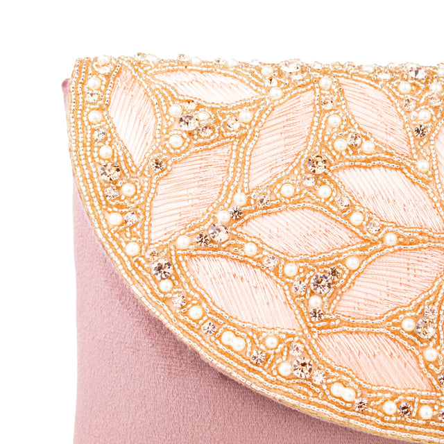 Rose Handcrafted Authentic Jute Crystal Embellished Handbags