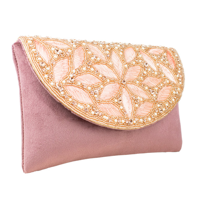 Rose Handcrafted Authentic Jute Crystal Embellished Handbags
