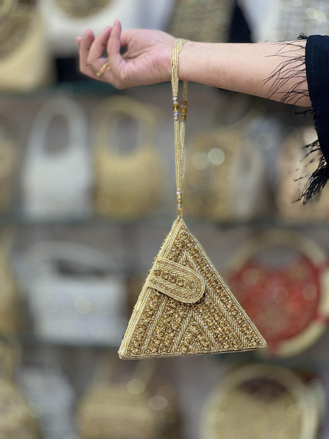 Gold Handcrafted Authentic Jute Handbags