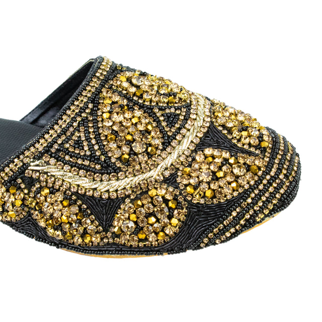 Feminine-chic Black Flat Slippers