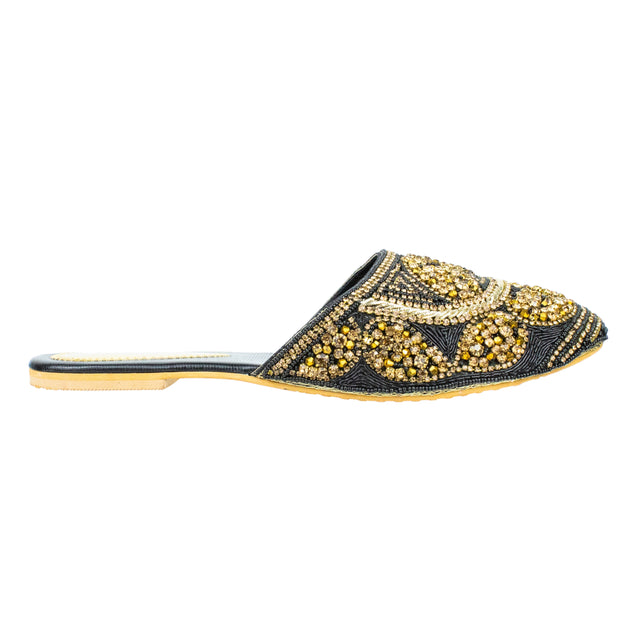 Feminine-chic Black Flat Slippers