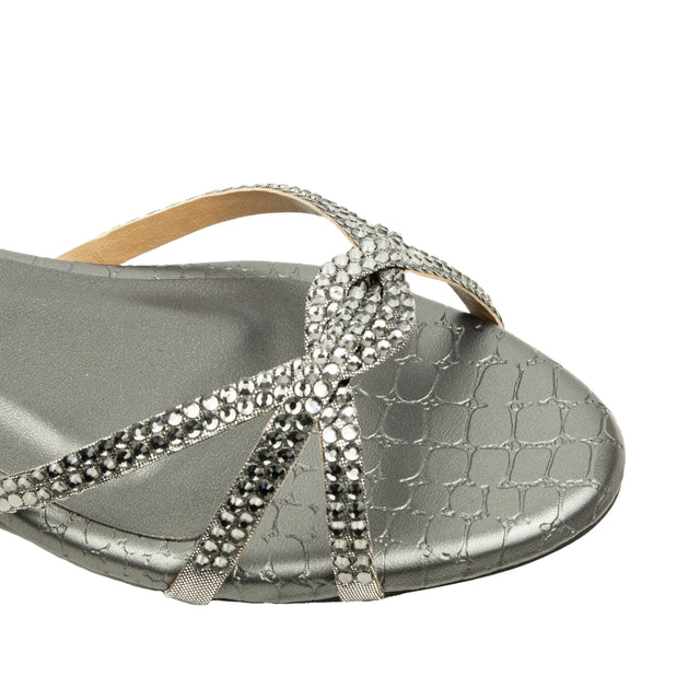 Amal Refined Grey Flat Slippers