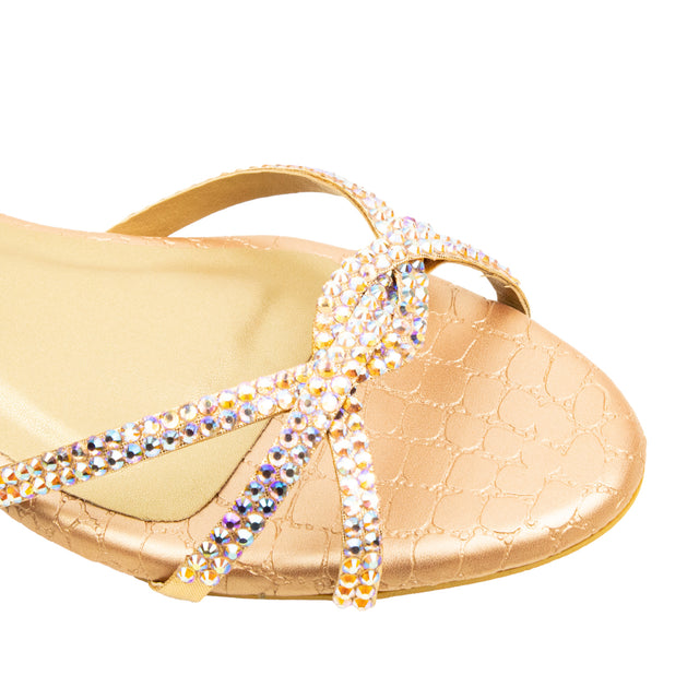 Amal Enchanting Glitter Rose Flat Slippers