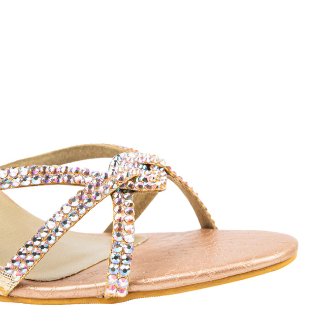 Amal Luxurious Glitter Rose Pencil Heel Sandals