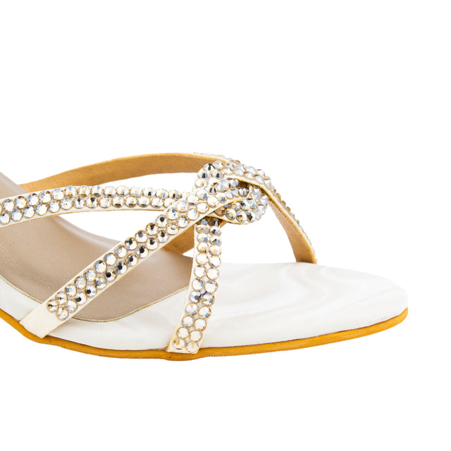 Amal Glamorous Cream Pencil Heel Sandals