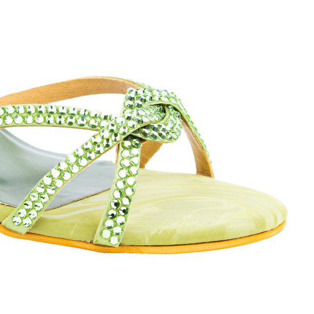 Amal Classic Olive Green Pencil Heel Sandals