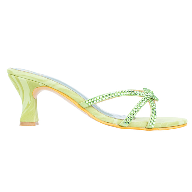Amal Classic Olive Green Pencil Heel Sandals