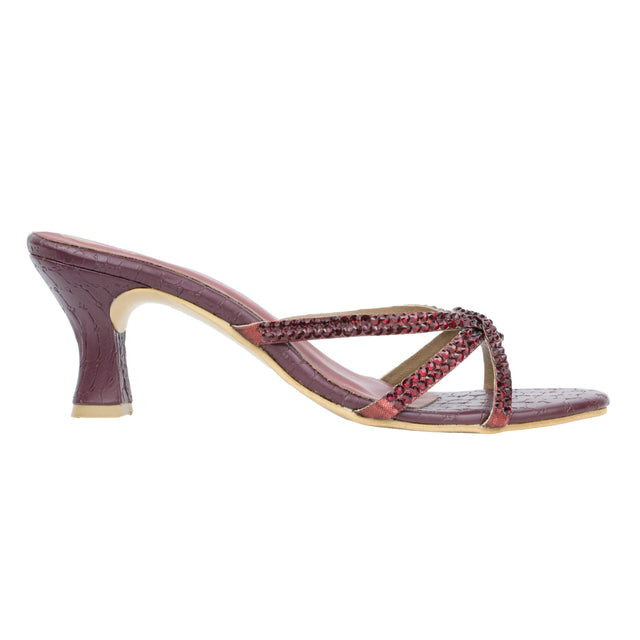 Amal Statement Maroon Pencil Heel Sandals