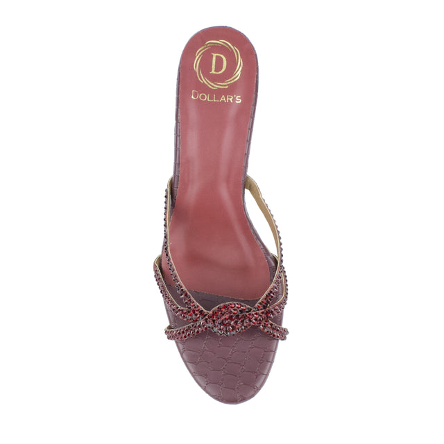 Amal Statement Maroon Pencil Heel Sandals