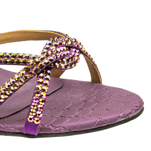 Amal Striking Glitter Purple Pencil Heel Sandals