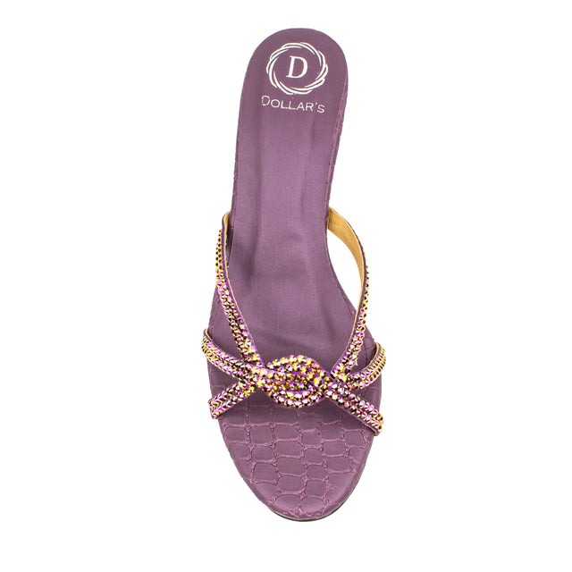 Amal Striking Glitter Purple Pencil Heel Sandals