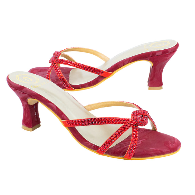 Amal Edgy Red Pencil Heel Sandals
