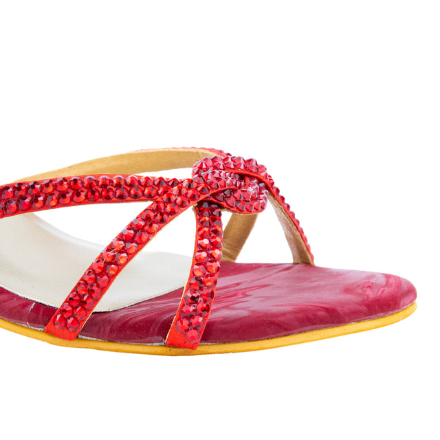 Amal Edgy Red Pencil Heel Sandals