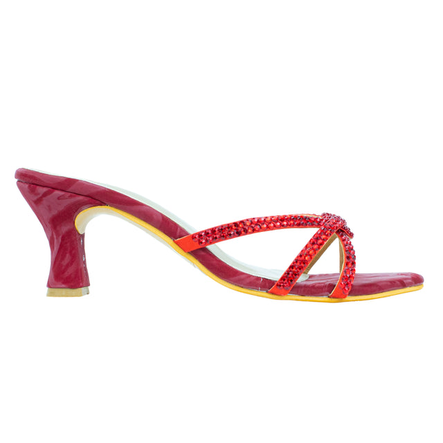 Amal Edgy Red Pencil Heel Sandals