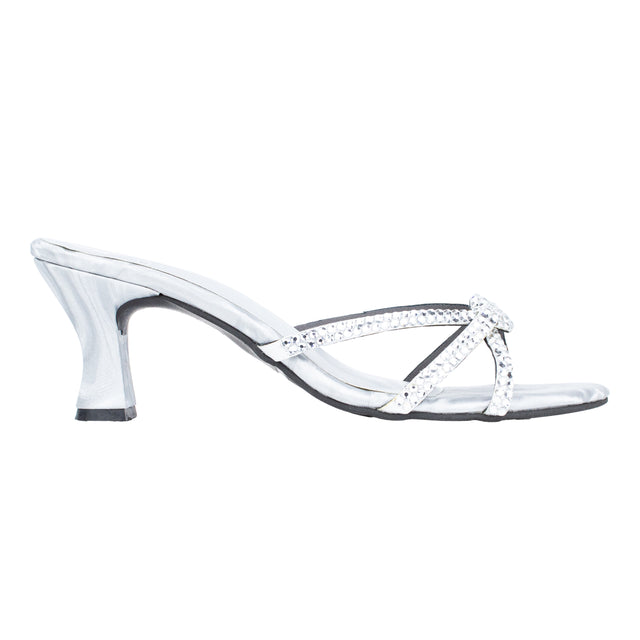Amal Contemporary Silver Pencil Heel Sandals