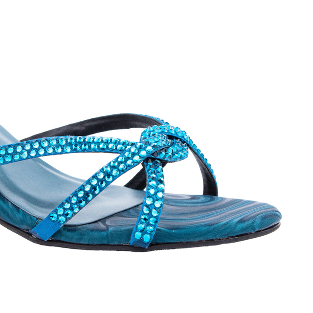 Amal Captivating Teal Pencil Heel Sandals