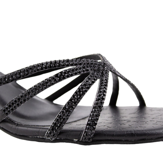 Zoya Captivating Black Pencil Heel Sandals